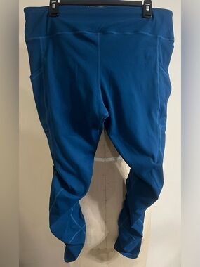 Sweetflexx Side Pkts 4 Band High Rise Ankle Resistance Band Legging Size 16 Teal